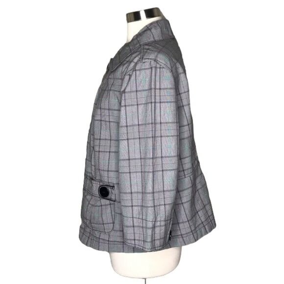 Venezia 18 swing jacket glen plaid black white - Picture 4 of 7